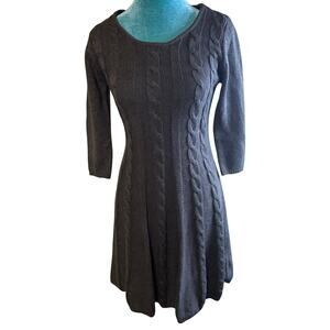 Ronnie Nicole PS Corded Sweater Dress Dark Grey Aline